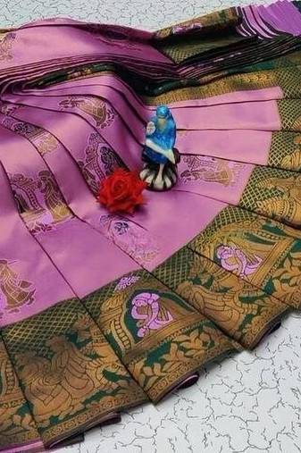 BabyPink Green color art silk blend sarees with blouse