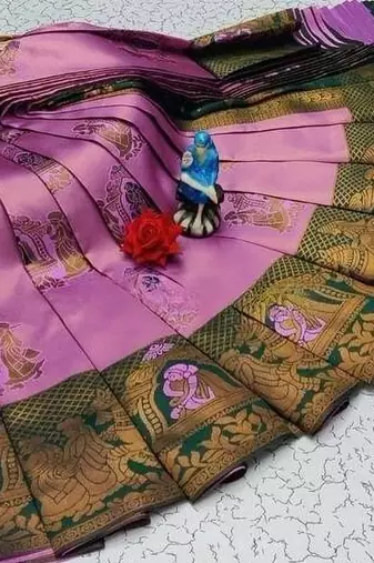 BabyPink Green color art silk blend sarees with blouse