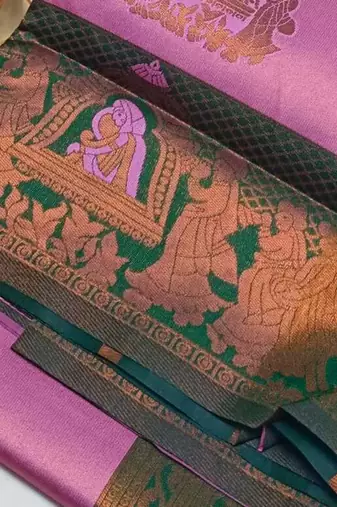 BabyPink Green color art silk blend sarees with blouse