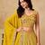 Women's Yellow Zari Thread Sequin Embroidery Work Lehenga Choli