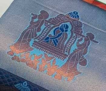 Skyblue color art silk blend sarees with blouse 4