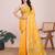 Yellow kota doriya cotton silk saree with blouse