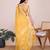 Yellow kota doriya cotton silk saree with blouse