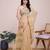 Cream kota doriya cotton silk saree with blouse