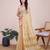 Cream kota doriya cotton silk saree with blouse