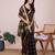 Black kota doriya cotton silk saree with blouse
