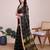 Black kota doriya cotton silk saree with blouse