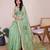 Green kota doriya cotton silk saree with blouse