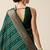 Dark green zari work jacquard saree with blouse