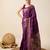 Wine zari work jacquard saree with blouse