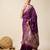 Wine zari work jacquard saree with blouse