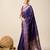 Purple zari work jacquard saree with blouse