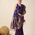 Purple zari work jacquard saree with blouse