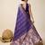 Purple zari work jacquard saree with blouse