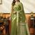olive cotton blend office wear saree