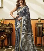 grey cotton blend office wear saree