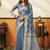 powder blue cotton blend office wear saree