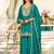 Turquoise wedding collection chinon silk full stitched suits free size upto size 44