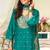Turquoise wedding collection chinon silk full stitched suits free size upto size 44