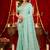light sky blue silk blend heavy beads cut work designer party wear saree
