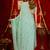 light sky blue silk blend heavy beads cut work designer party wear saree