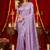 lavender silk blend heavy beads cut work designer party wear saree