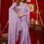 lavender silk blend heavy beads cut work designer party wear saree