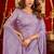 lavender silk blend heavy beads cut work designer party wear saree