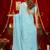 sky blue silk blend heavy beads cut work designer party wear saree