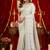 white silk blend heavy beads cut work designer party wear saree