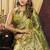 olive tissue with tassels traditional wear saree