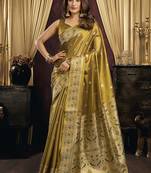 gold tissue with tassels traditional wear saree
