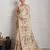 Cream jari embroidery mirror work linan saree with blouse