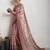 Dark pink jari embroidery mirror work linan saree with blouse