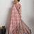Dark pink jari embroidery mirror work linan saree with blouse