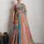 Pink jari embroidery mirror work linan saree with blouse