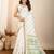 Green printed semi cotton saree with blouse