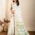 Green printed semi cotton saree with blouse
