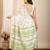 Green printed semi cotton saree with blouse