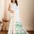 Dark green printed semi cotton saree with blouse