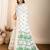 Dark green printed semi cotton saree with blouse
