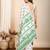 Dark green printed semi cotton saree with blouse