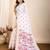 Wine printed semi cotton saree with blouse