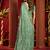 Light cyan velvet heavy embroidery sequence work party wear saree