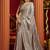 Gray velvet heavy embroidery sequence work party wear saree