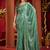 Light sky blue velvet heavy embroidery sequence work party wear saree
