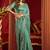 Light sky blue velvet heavy embroidery sequence work party wear saree