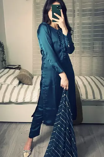 New Designer Party Look Fancy Top With Pent Suit Set With Dupatta