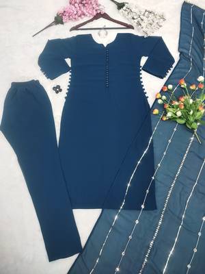 New Designer Party Look Fancy Top With Pent Suit Set With Dupatta 4