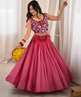 Dark Pink Navratri Lehenga Choli  1